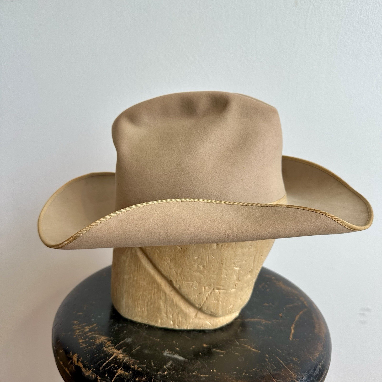 Vintage Plainsman Cowboy Hat Raw Hide Felt Fresno Western Hat