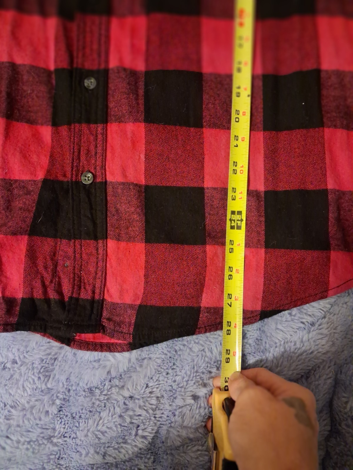 Fusia And Black Color Dipped Flannel