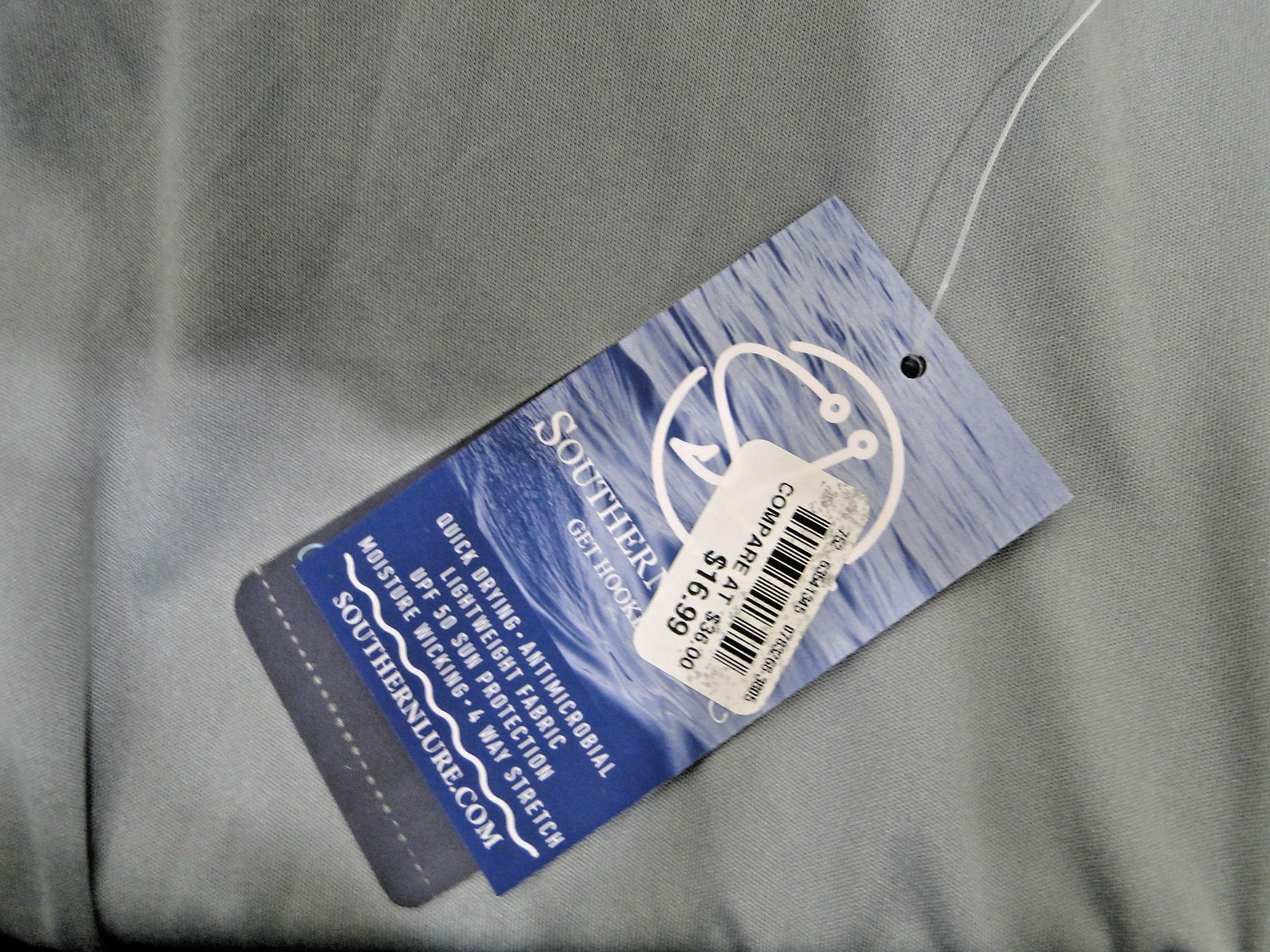 SOUTHERN LURE Bite Me Granite Gray Long Sleeve Hoody UV 50 XL Marsh Tide NWT