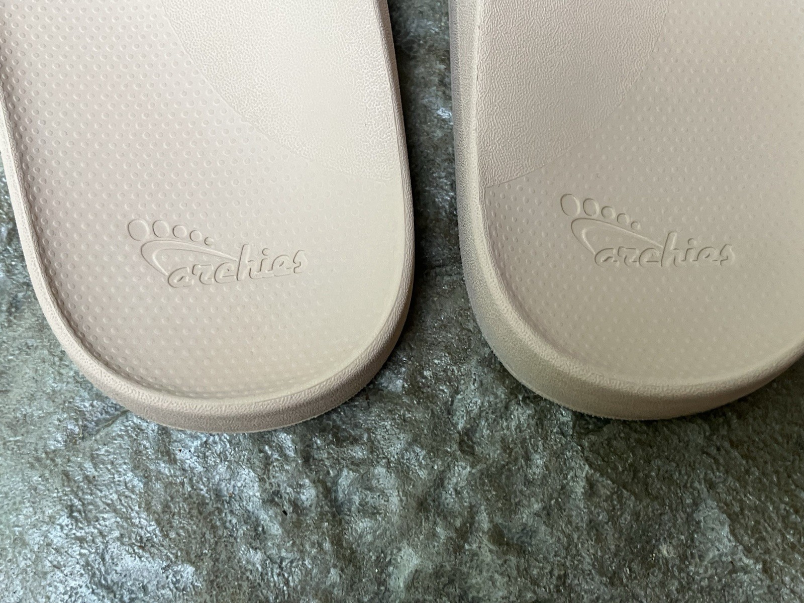Archies Slide Sandals Womens 8 Tan Nude Comfort Slip On Orthotic Arch Pool Beach