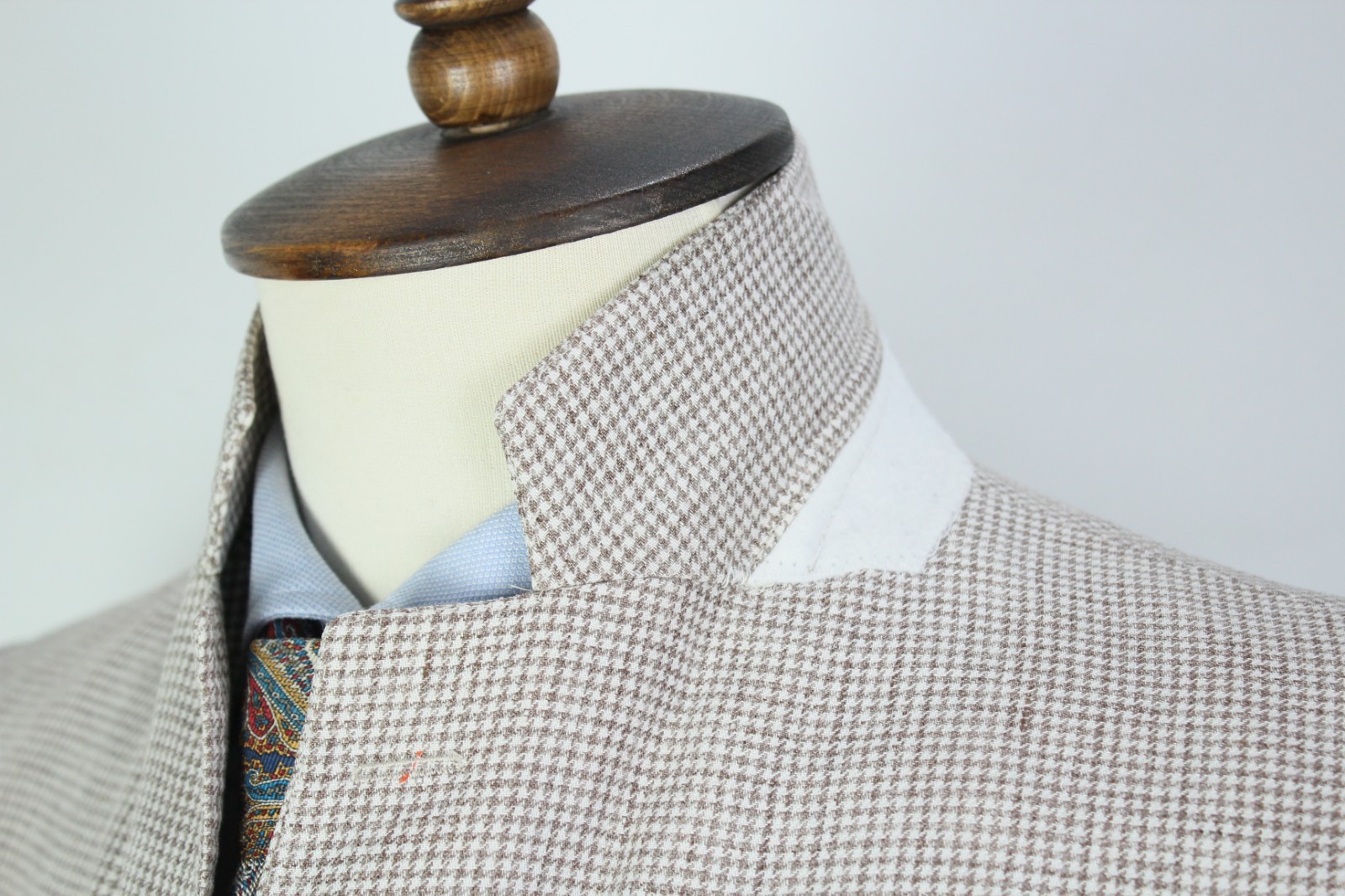 BOGGI Brown & White Dogtooth PURE LINEN HL Sport Coat Blazer Jacket 52IT 42US/UK