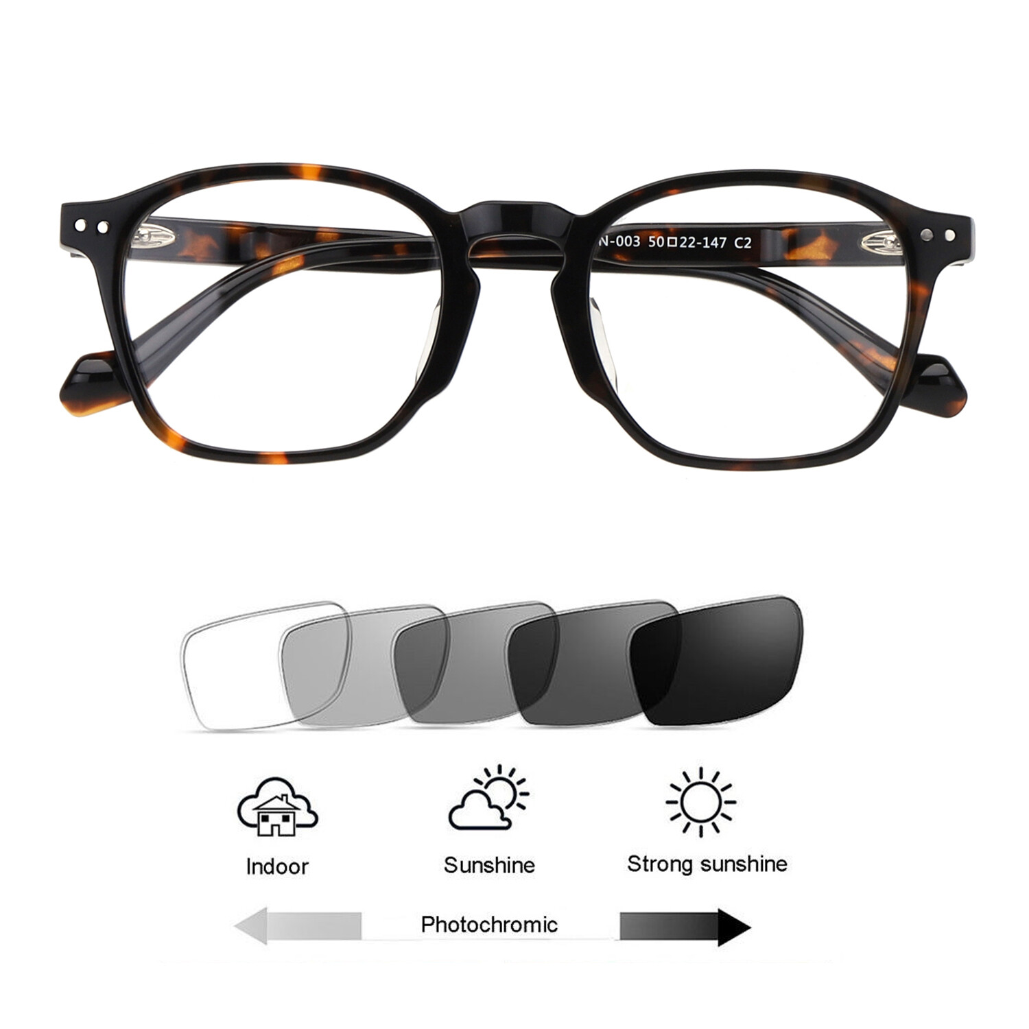 Retro Acetate Photochromic Reading Glasses Single Vision Sunglasses Reader UV400