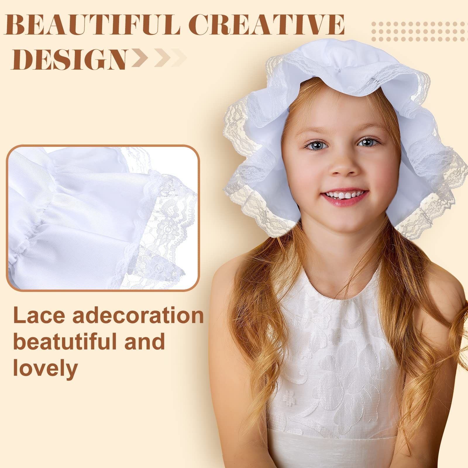 Hercicy Colonial Costume Women Set White Mob Cap Bonnet Shawl Waist Apron Pil…
