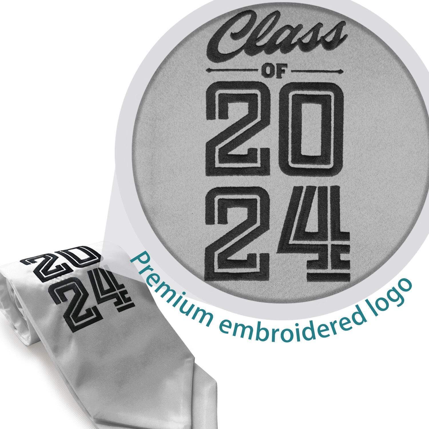 Endea Graduation Silver Class of 2024 Graduation Stole/Sash