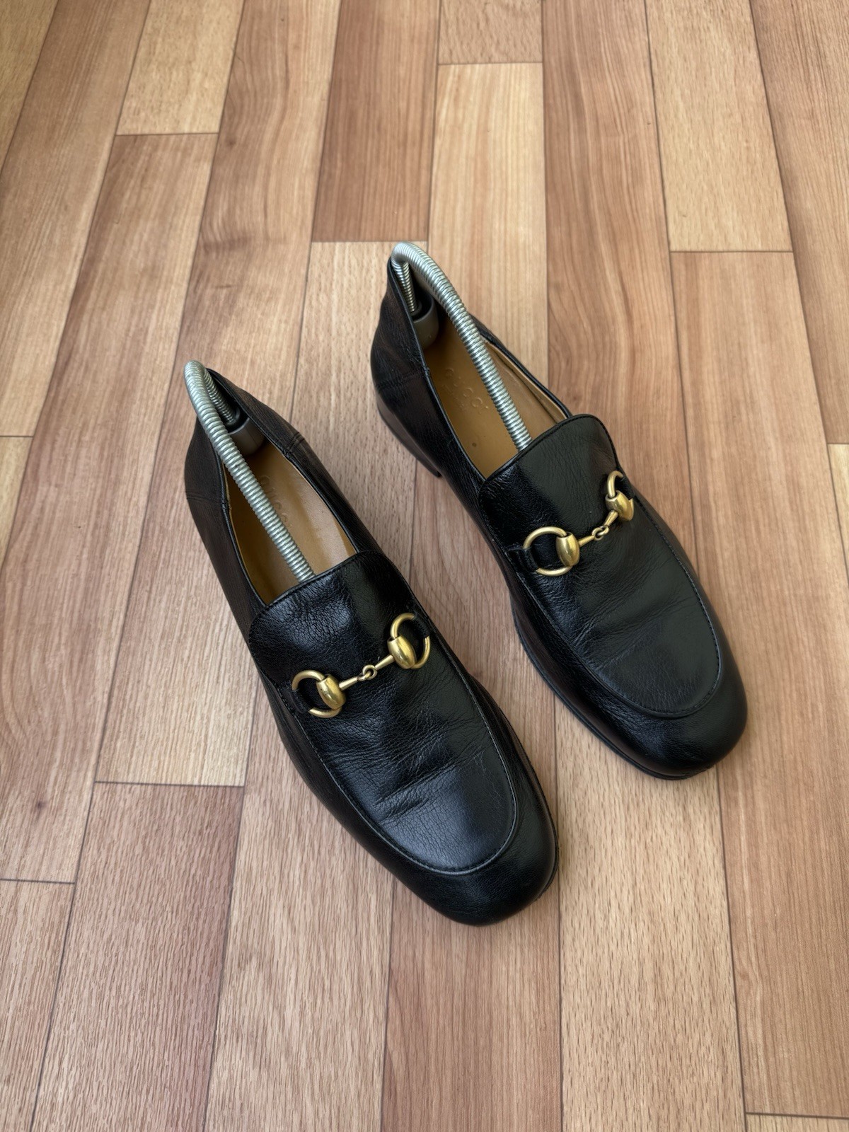 AUTHENTIC GUCCI BLACK LEATHER HORSEBIT SLIP ON LOAFERS SIZE EU 37 , US 7 , UK 4