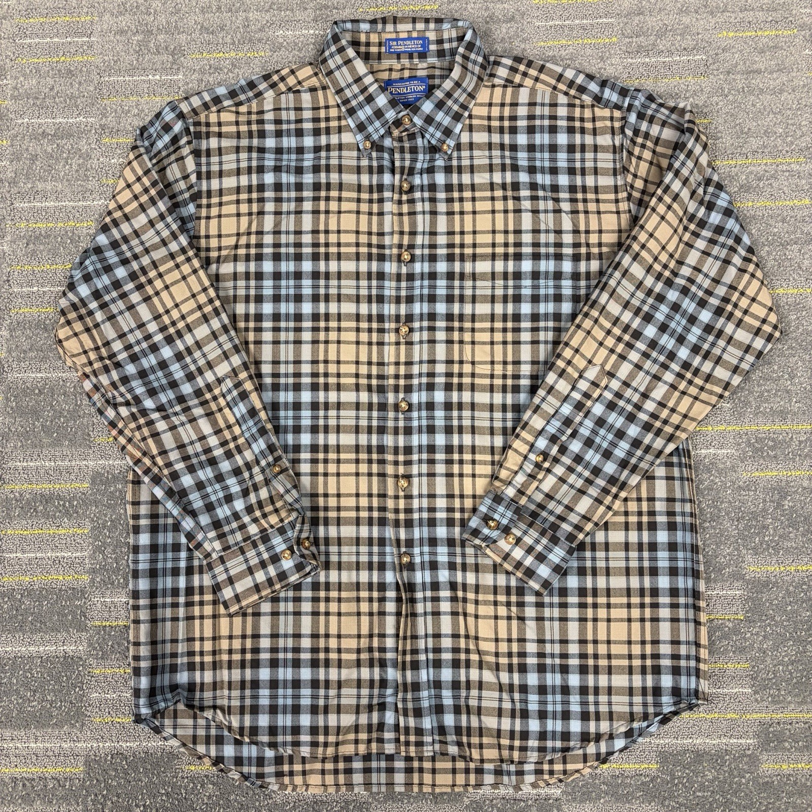 Pendleton Sir Pendleton Worsted Wool Tartan Plaid Shirt Men’s XL Long Sleeve