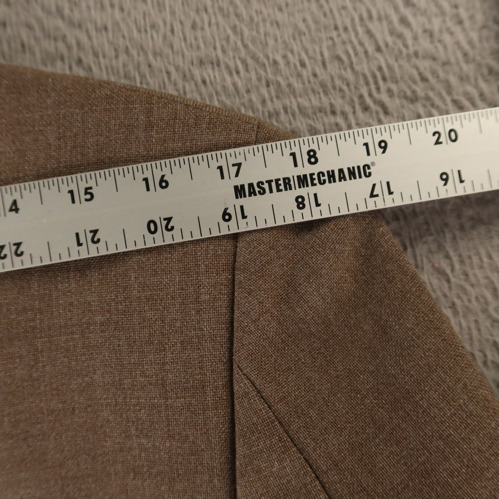 VTG Hopsack Jacket M Brown Polyester Wool Blazer Patch Pocket Crested Button 40R
