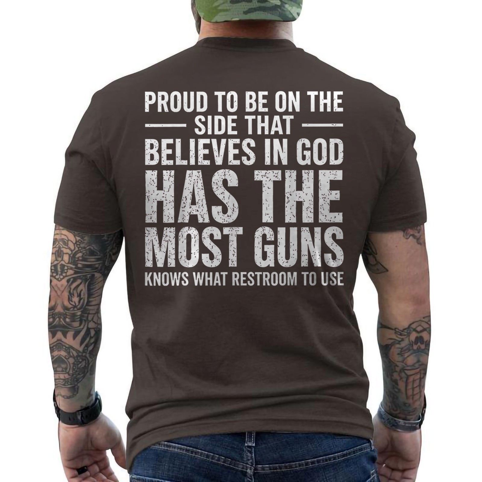 Funny Proud to Be On The Side that Believes in God ON BACK T-Shirt