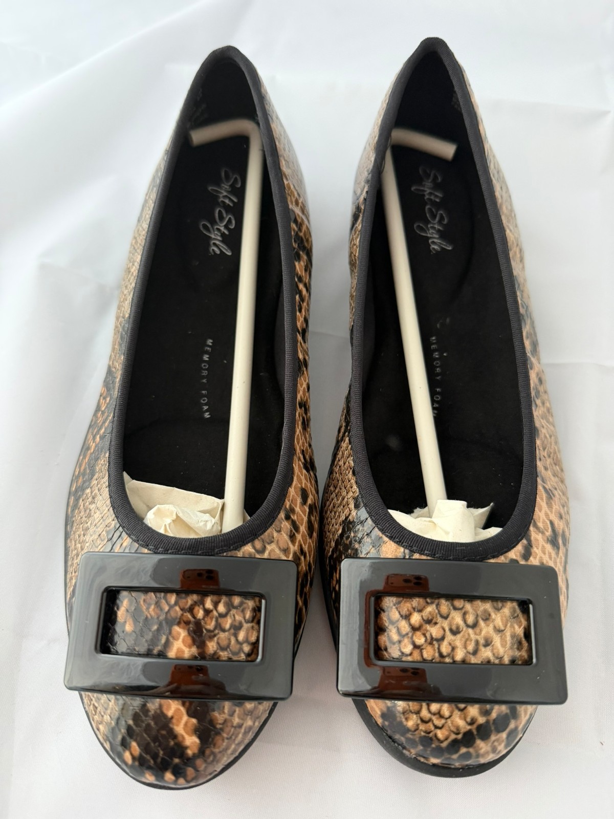 Hush Puppies Soft Style Paquita Python Ballet Flats , Size 5.5 M, $95 NEW