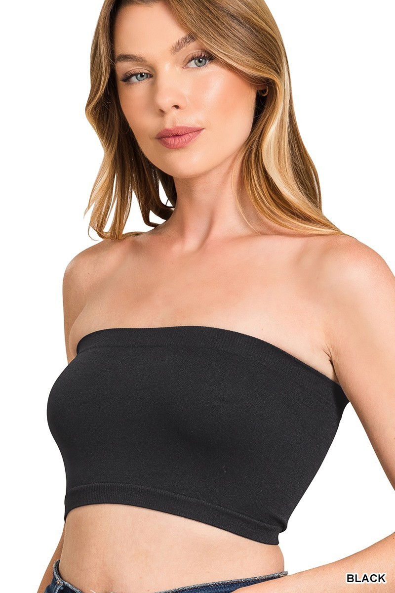 [Zenana] 2 PackㅡSeamless Strapless Bandeau Tube Top (No Pad) Regular & Plus Size