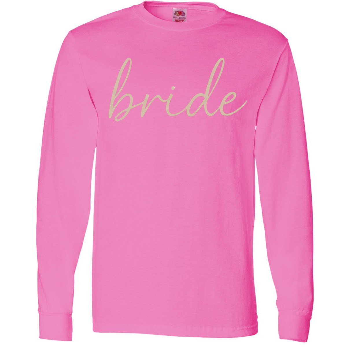 Inktastic Elegant Bride Script Minimalist Typography Long Sleeve T-Shirt Shower