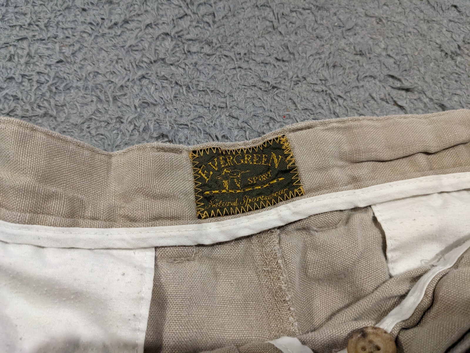 Evergreen Sport Linen Shorts Mens 40 (38) Vintage Natural Sportswear