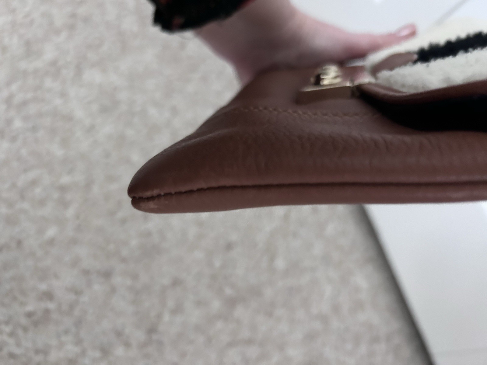 Clever Carriage Company leather crossbody/clutch Sherpa Made In India