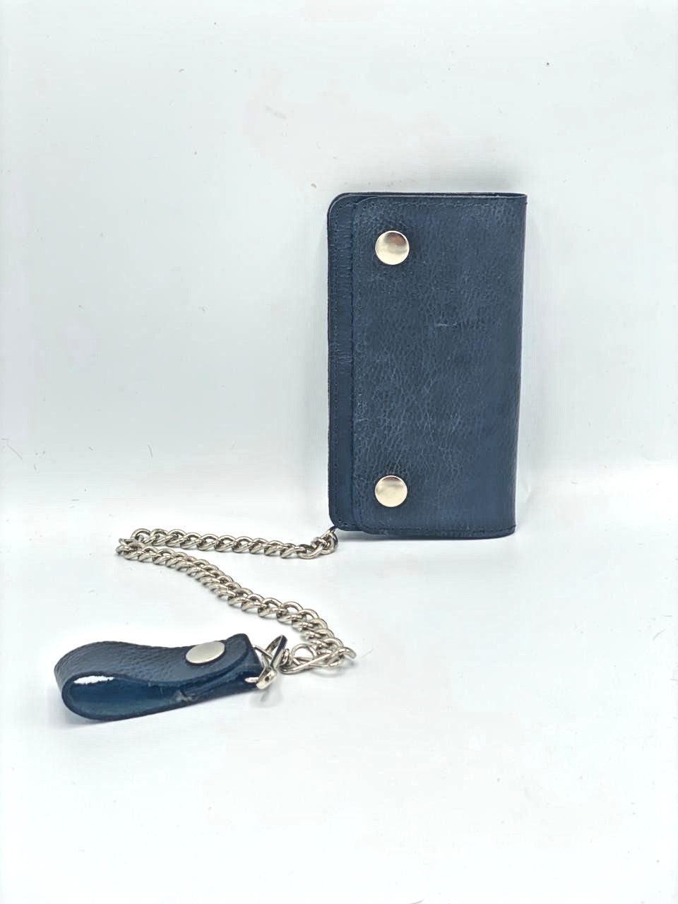 Men’s Genuine Leather Motorcycle Chain Wallet with Belt Loop Hook