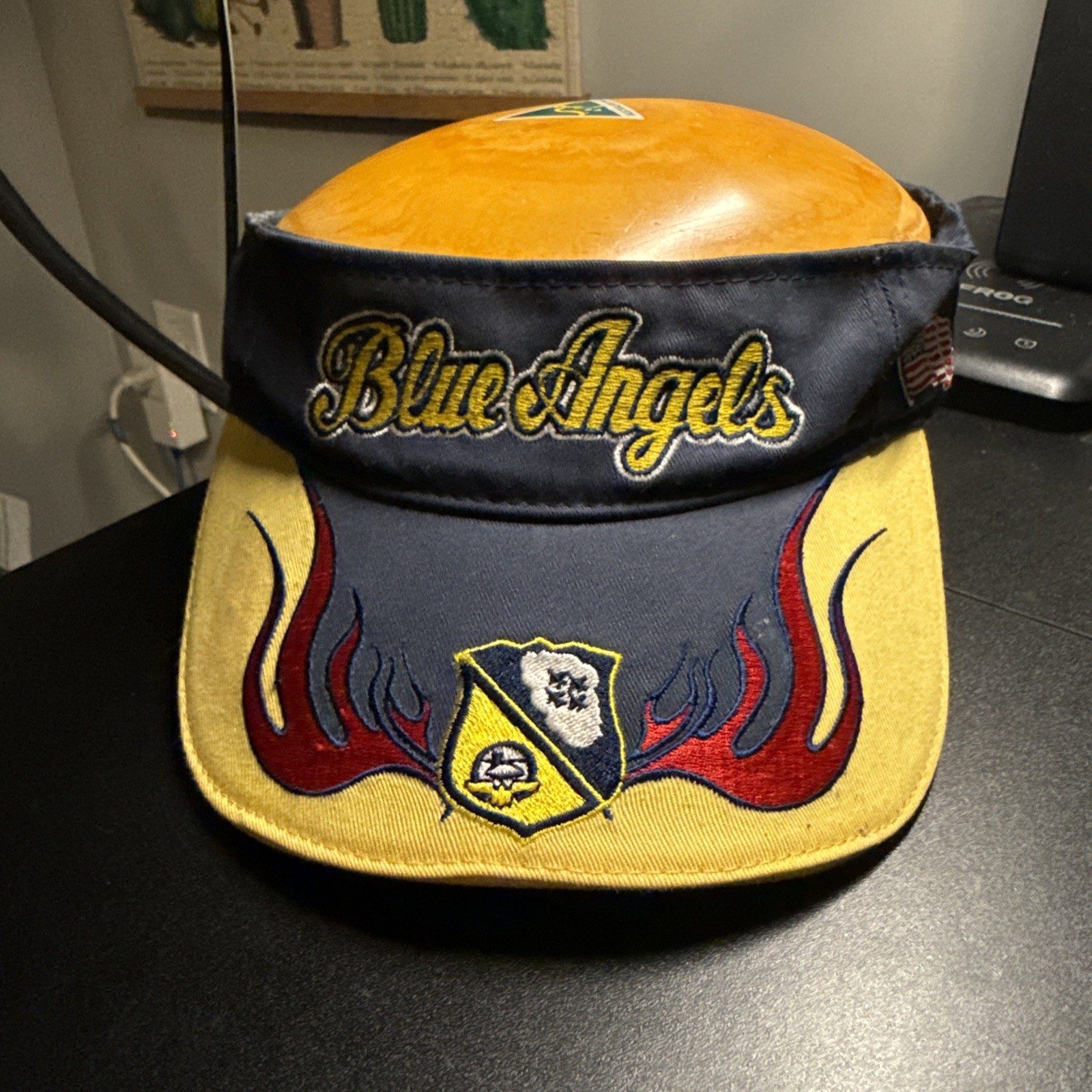BLUE ANGELS F18 AirWear Inc. Embroidered Logo Blue / Yellow Visor Hat