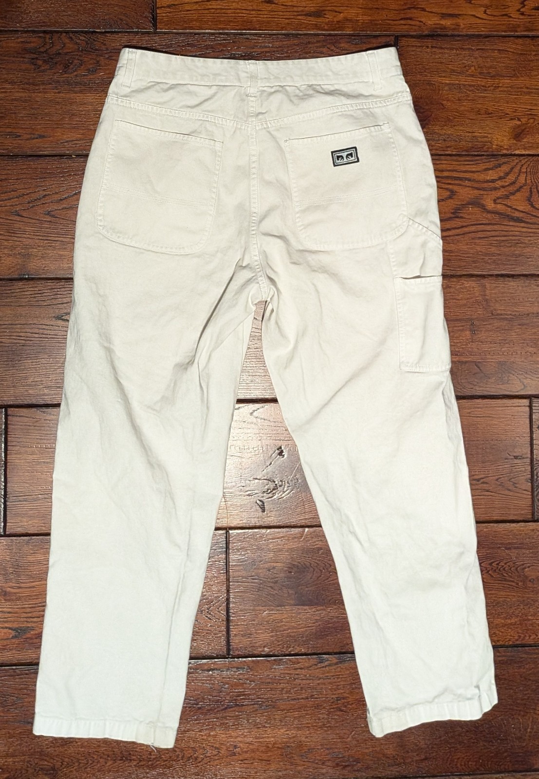 Obey Mens Hardwork Carpenter Bull Denim Pants w/ Graphic Print Size 32(17″)x27.5