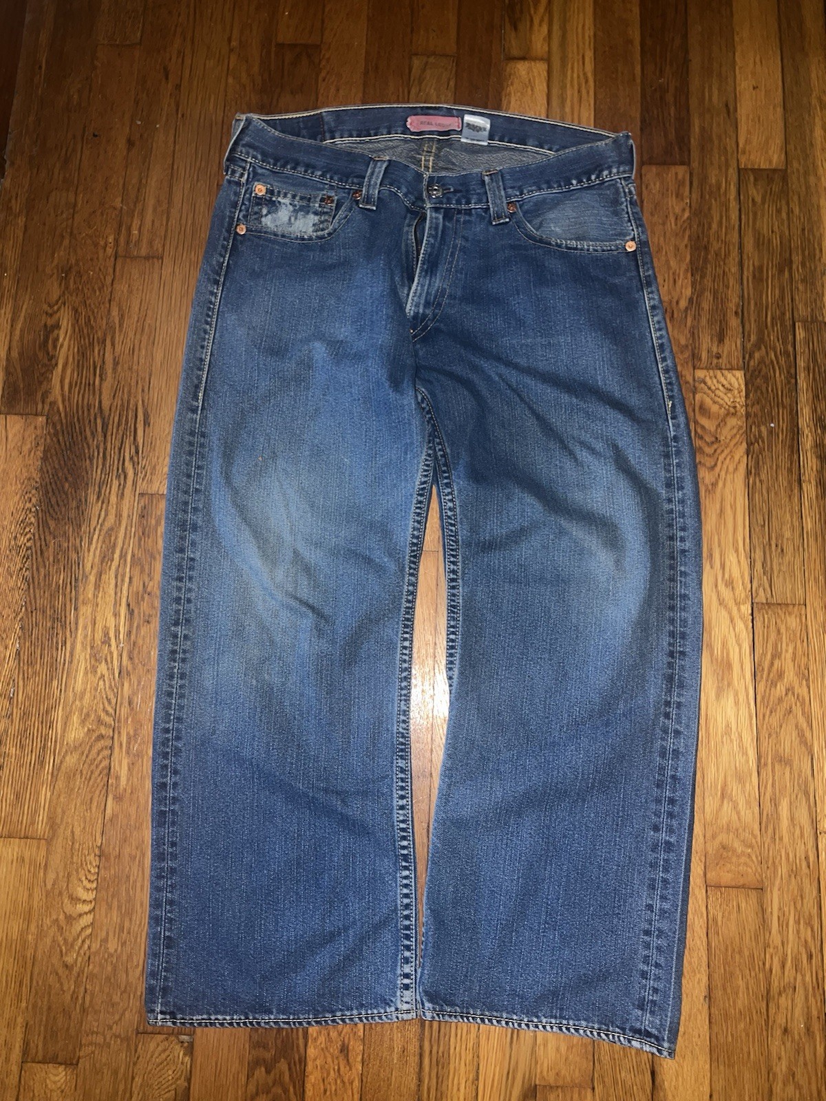 VINTAGE LEVIS TYPE 1 REAL LOOSE BAGGY WIDE LEG 90’s JEANS SKATE RAVE 38 x 30
