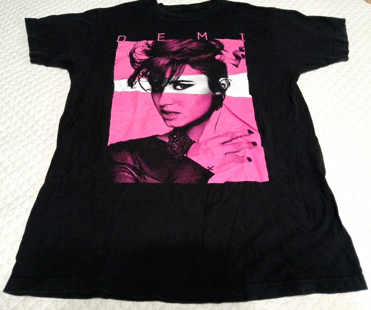Demi Lovato Neon Lights Tour 2014 Shirt Mens Small Black Concert Graphic Tee