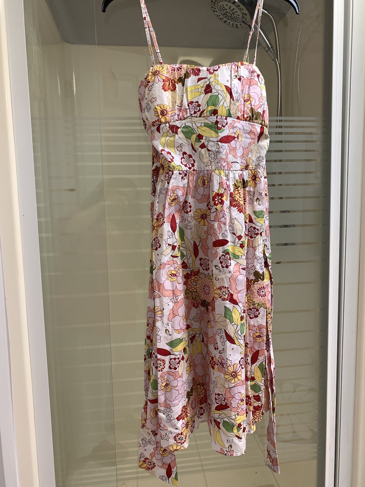 Ambiance Floral Print Sundress Dress Cotton Built-in Bra Pads Size Small NWT