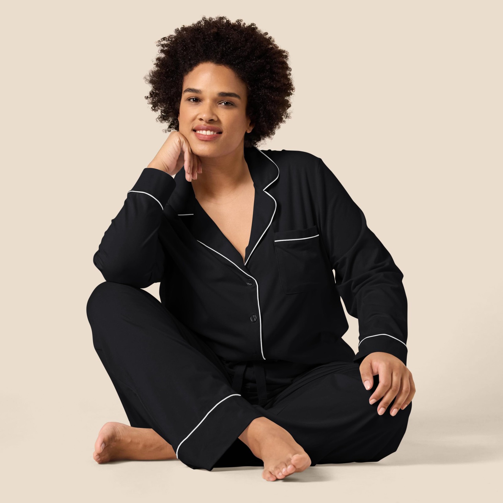 Amazon Essentials Women’s Cotton Modal Long-Sleeve Shirt and Full-Length Bottom