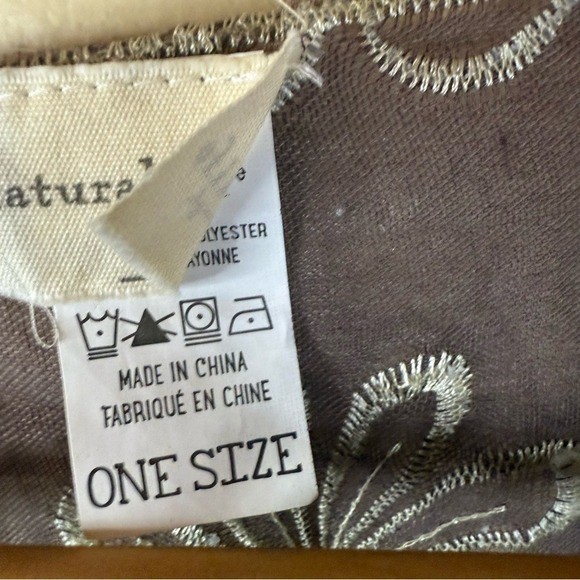 Natural Life Floral Embroidered Kimono One Size Taupe Boho Womens Flowy
