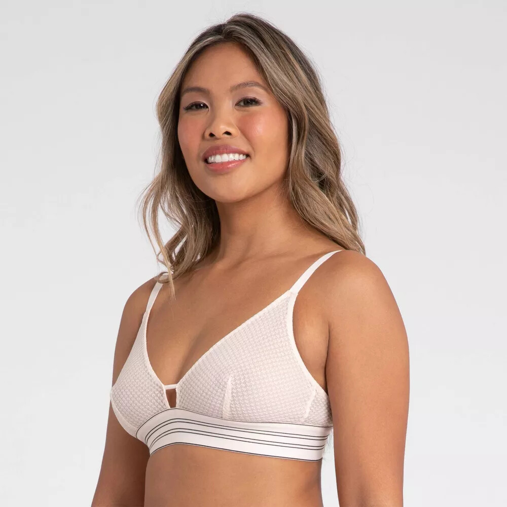 All You LIVELY Women’s Geo Lace Bralette No Wire Bra Soft Pink Choose Size