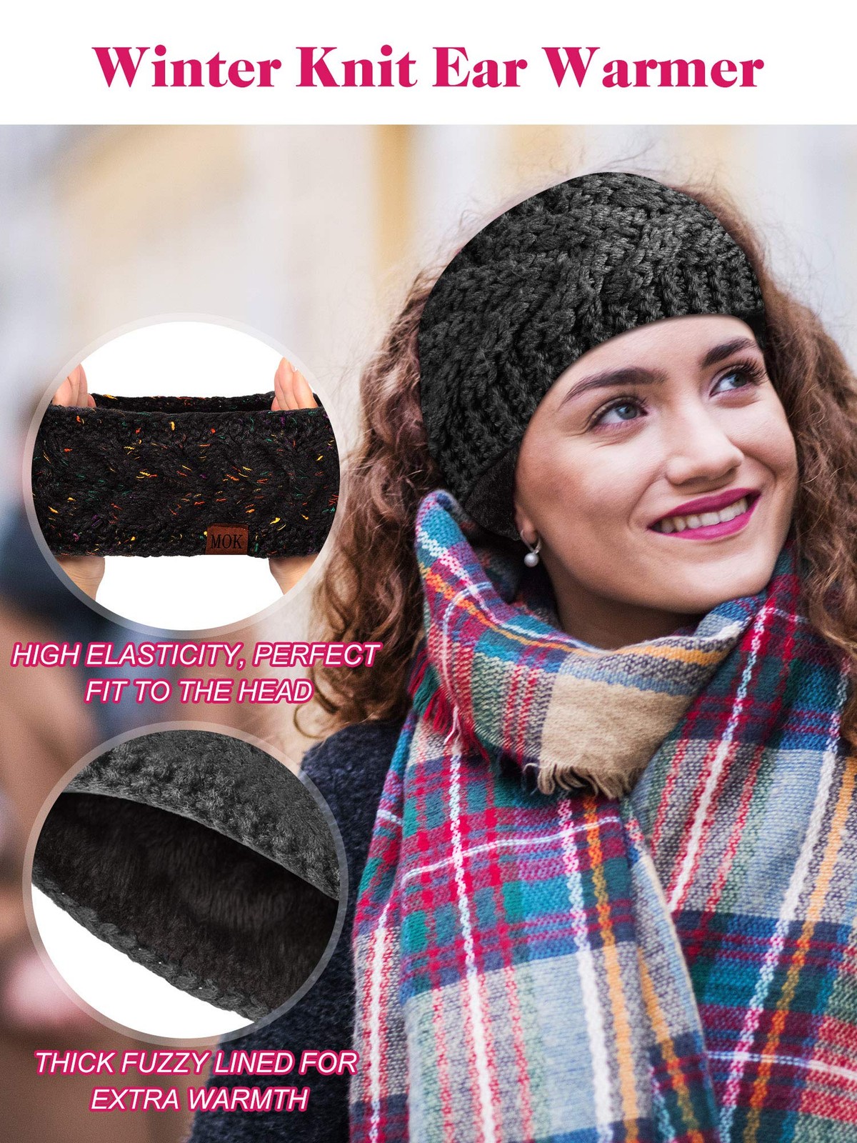 Geyoga 7 Pcs Women Winter Headbands Ear 7 Count (Pack of 1), Classic Colors