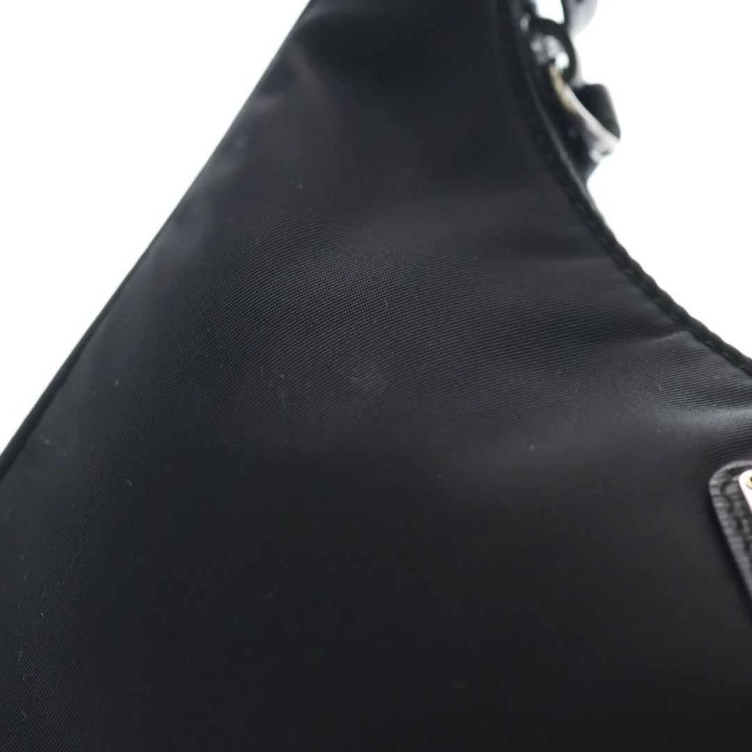 PRADA Re-Edition 2000 Re-Nylon Triangle Logo Plate Handbag Black 1NE515 Used e2d