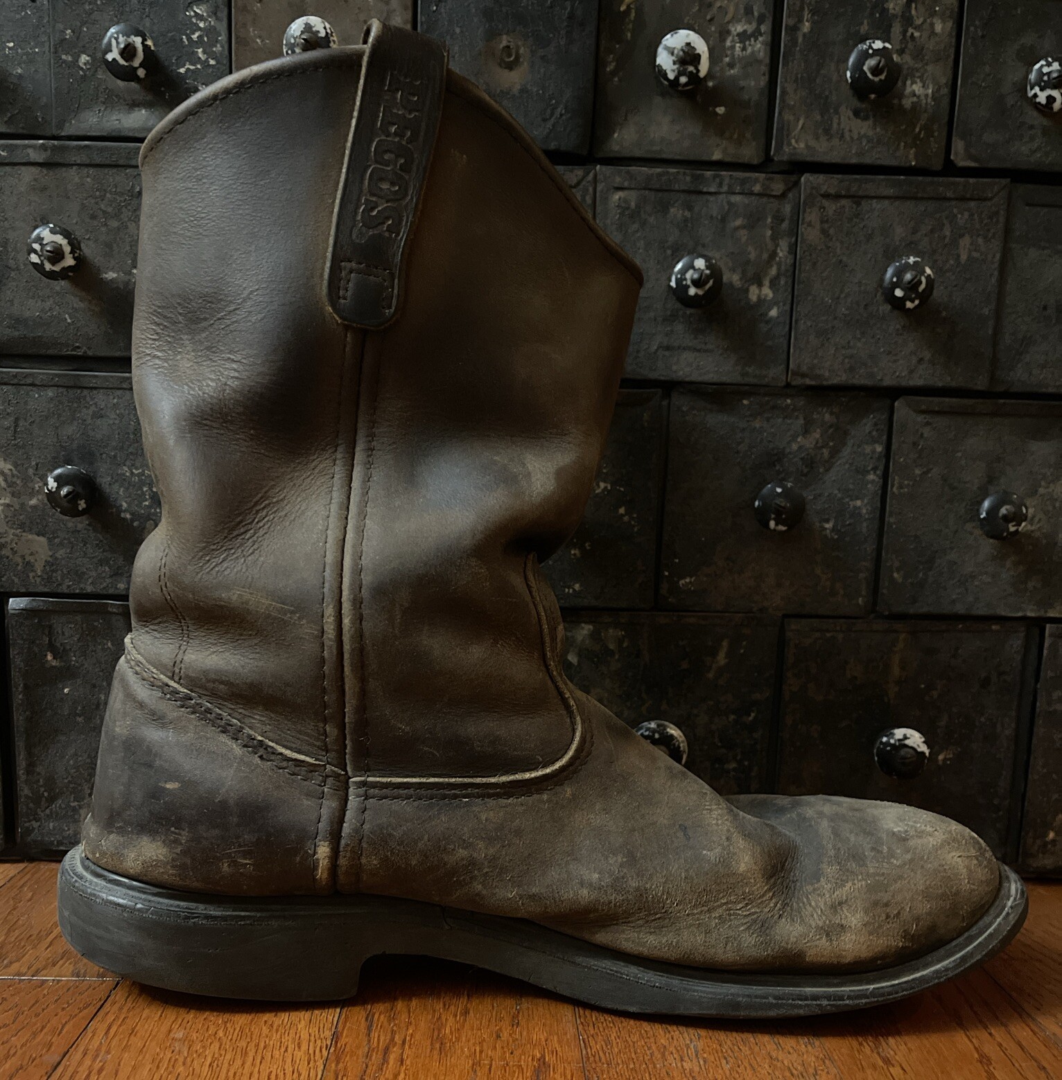 Men’s Red Wing 1124 Pecos Cowboy Western Work Boots Brown Leather USA size 12 D