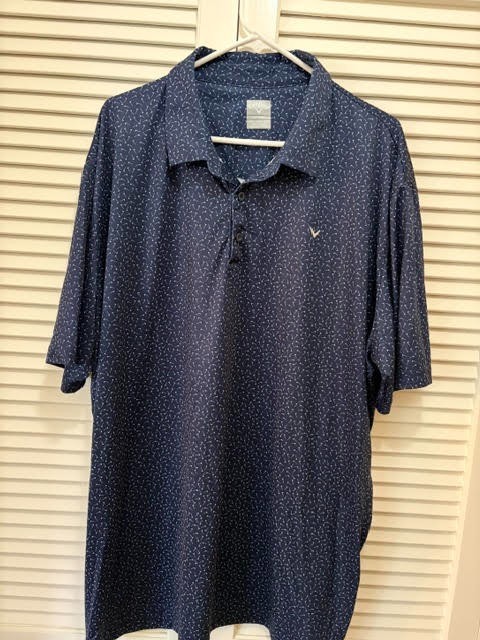 Callaway Polo Shirt Men’s 3X Navy Opti-Dri Golf Novelty Print Stretch