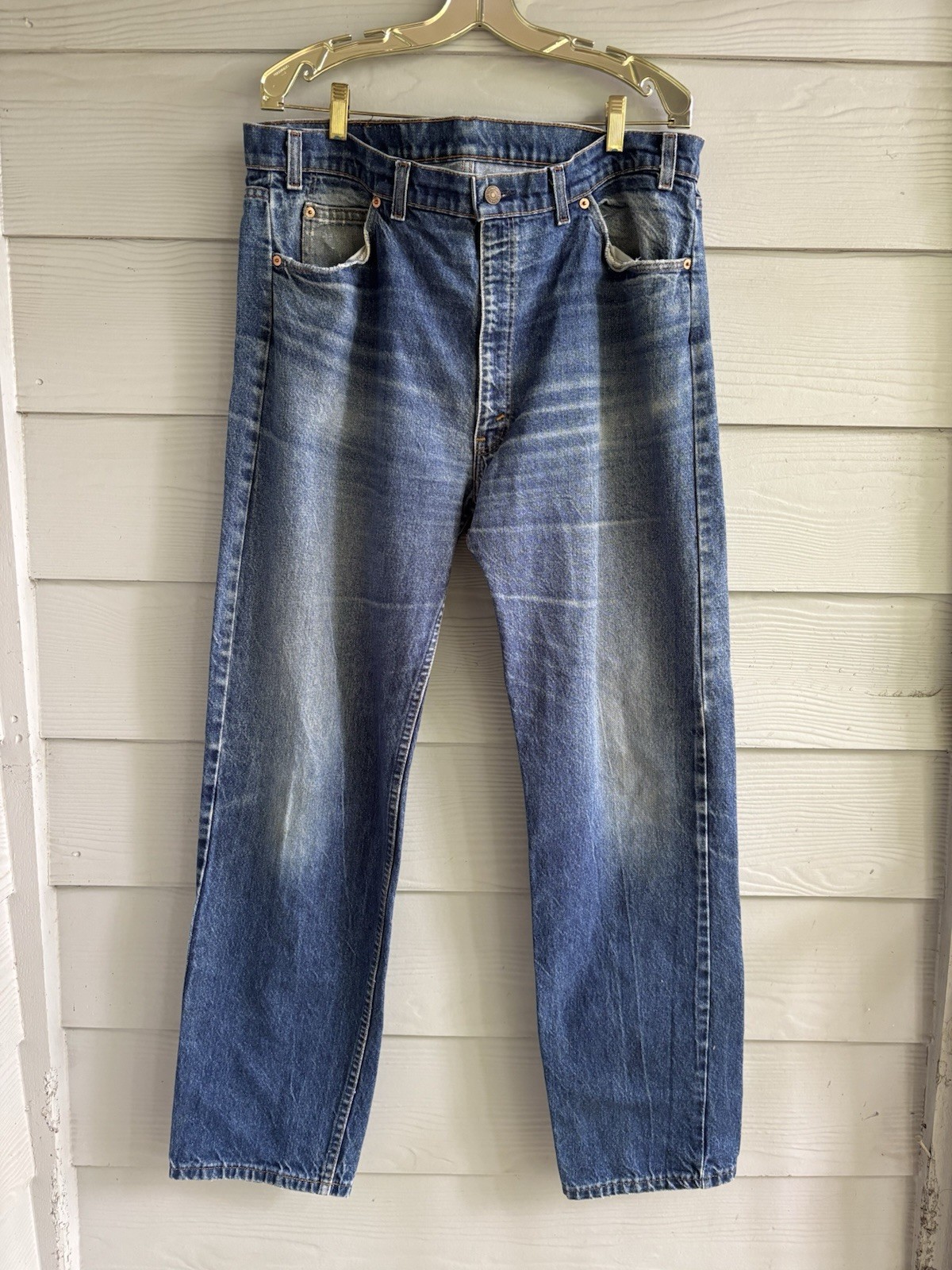 Vintage Levi’s 565 Orange Tab Faded USA 40×34 fits 38×33 Loose Leg Blue Worn