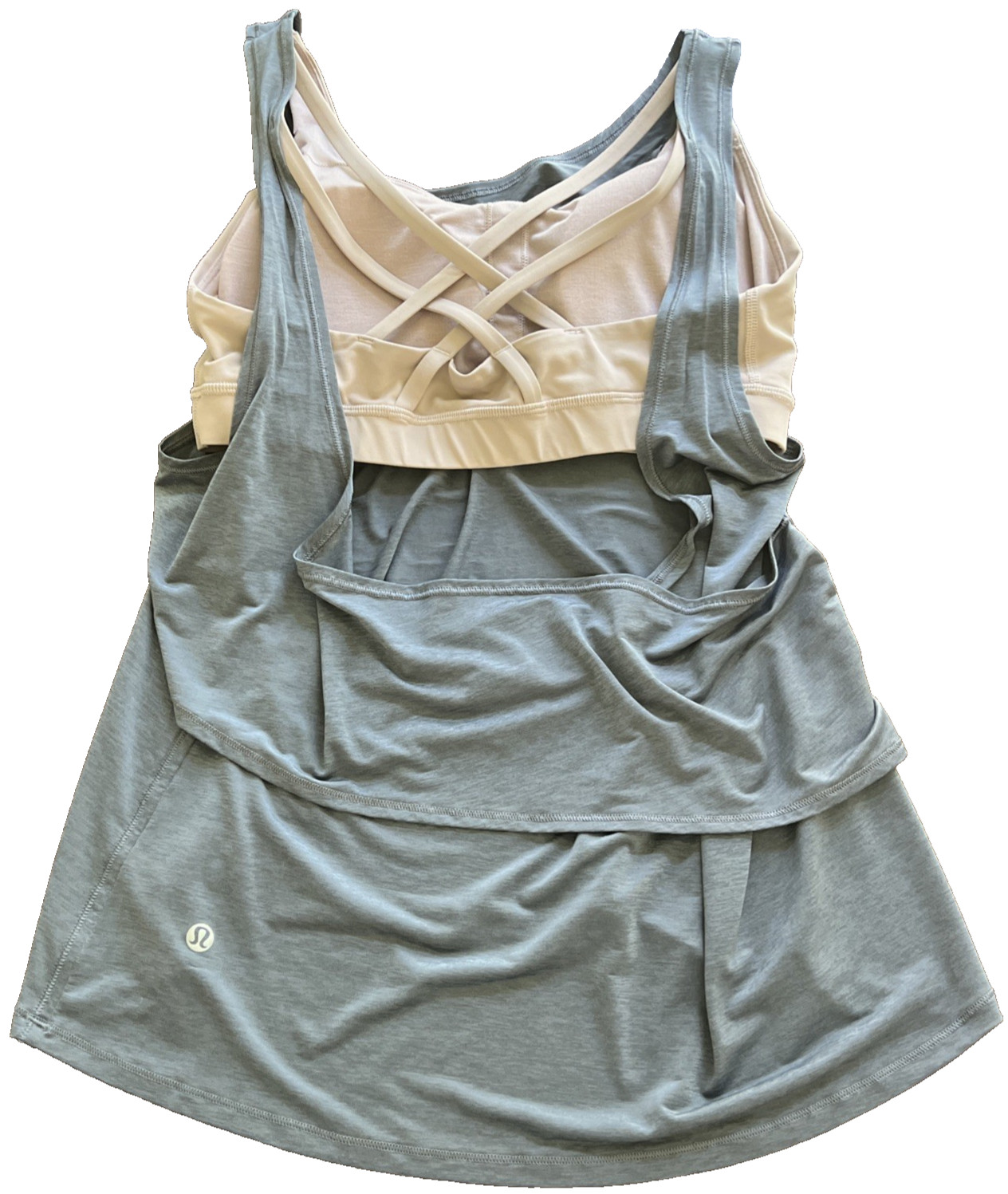 Lululemon Reenergized 2-in-1 Tank Women’s 8 Solar Grey Muse Built-in Bra Active