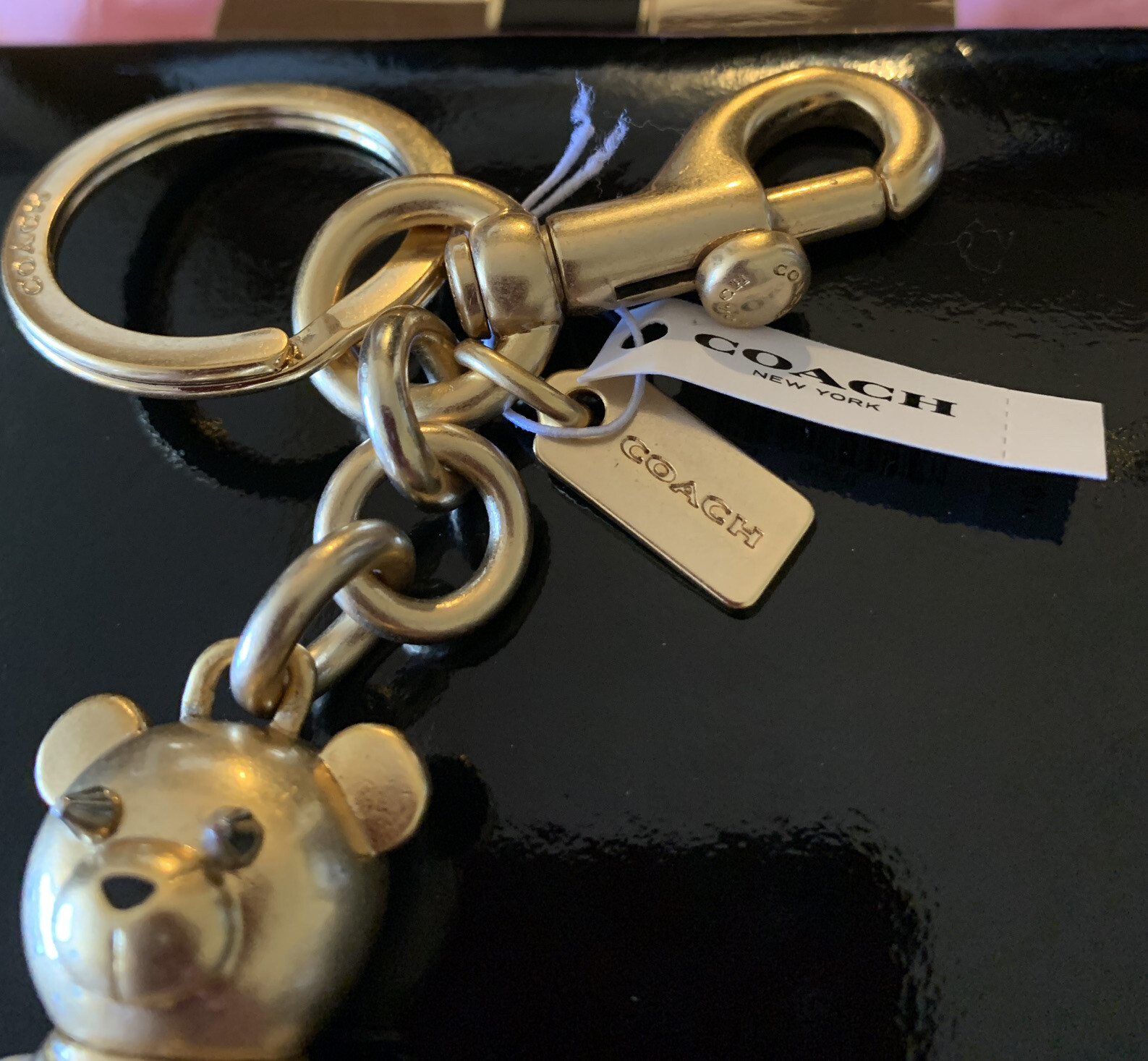 NEW COACH X STAR WARS HAN SOLO BEAR SOLID METAL GOLD TONE/MULTI KEY/FOB CHAIN
