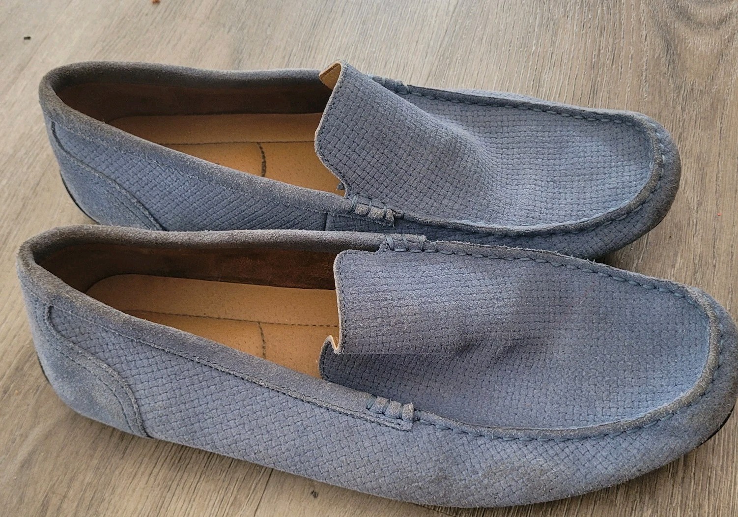 Alfani Men’s Kendric Textured Drivers Tornado Blue Suede Size 11 M Loafers Shoes