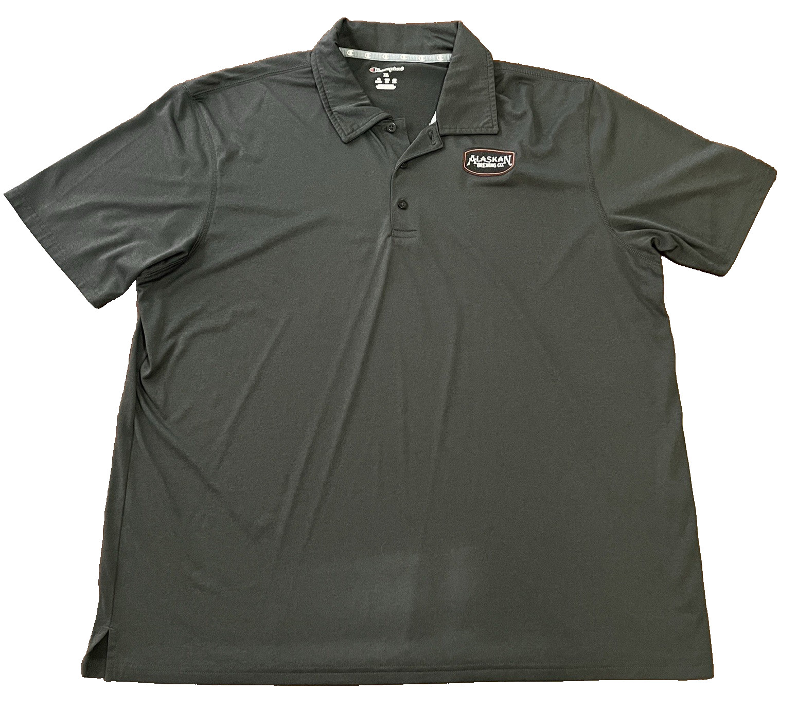 Champion Men’s Polo Shirt XL 26×26.5in Alaskan Brewing Co Embroidered Logo Black