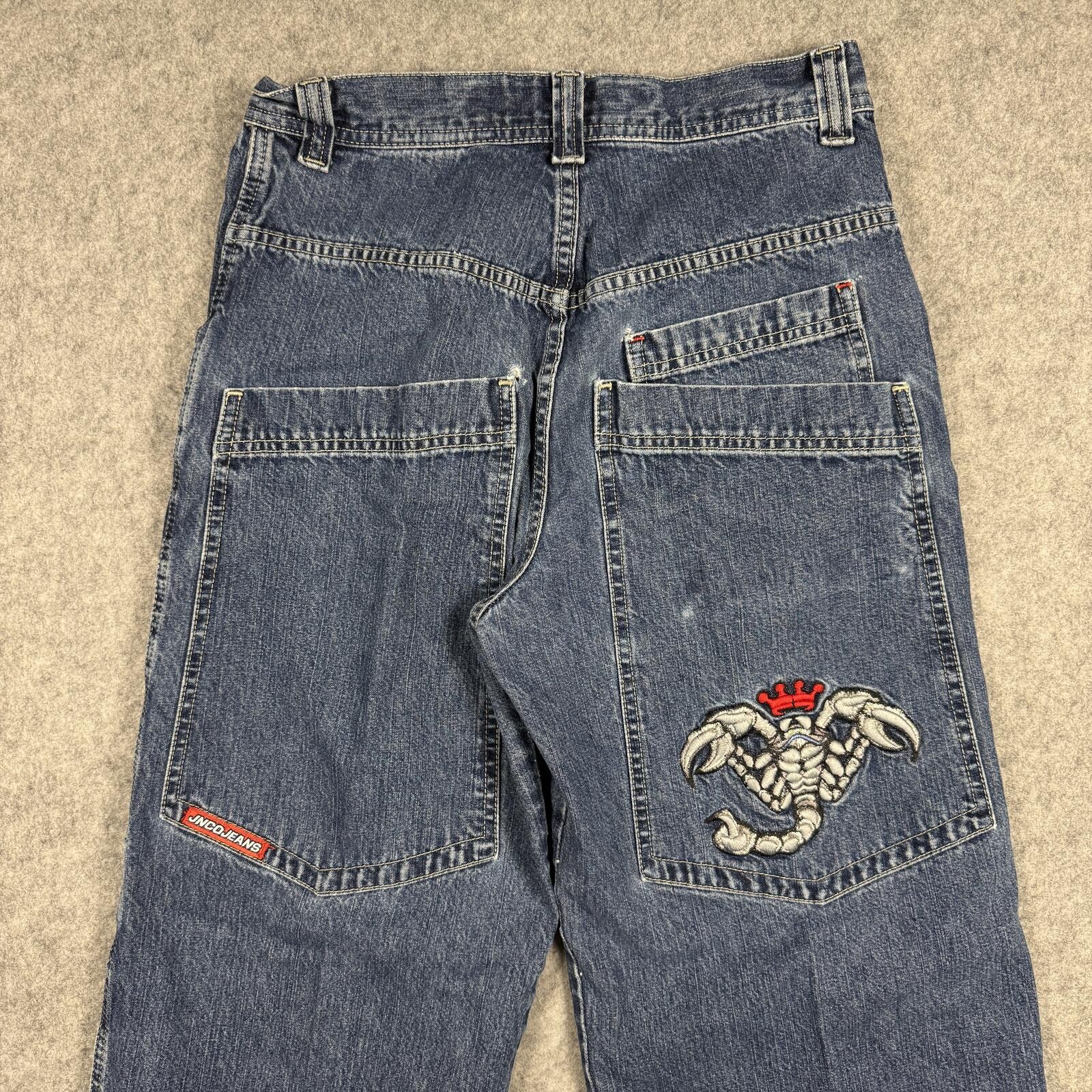 Vintage JNCO Jeans Baggy Scorpion Wide Leg Womens 28×29 (Youth 16)