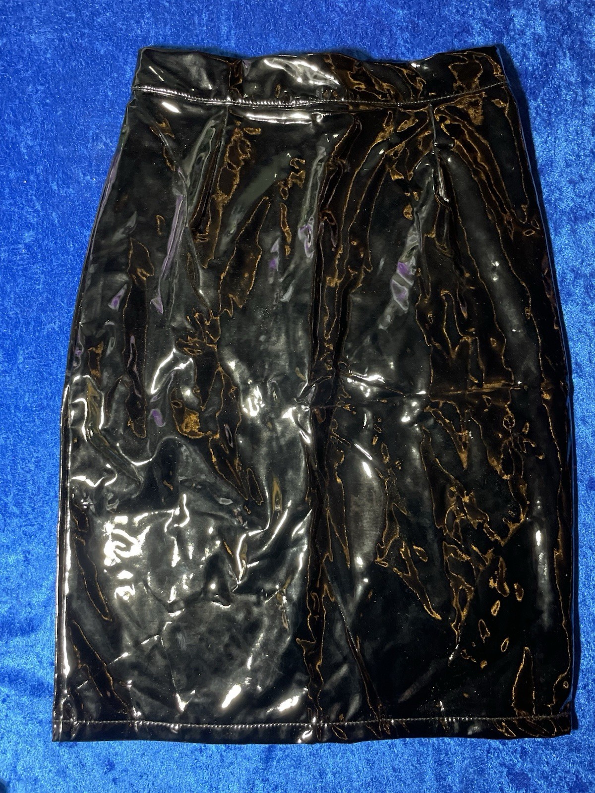 Sexy Black PVC Faux Leather Shiny Skirt Size S/M Goth Pinup Rockabilly Cosplay