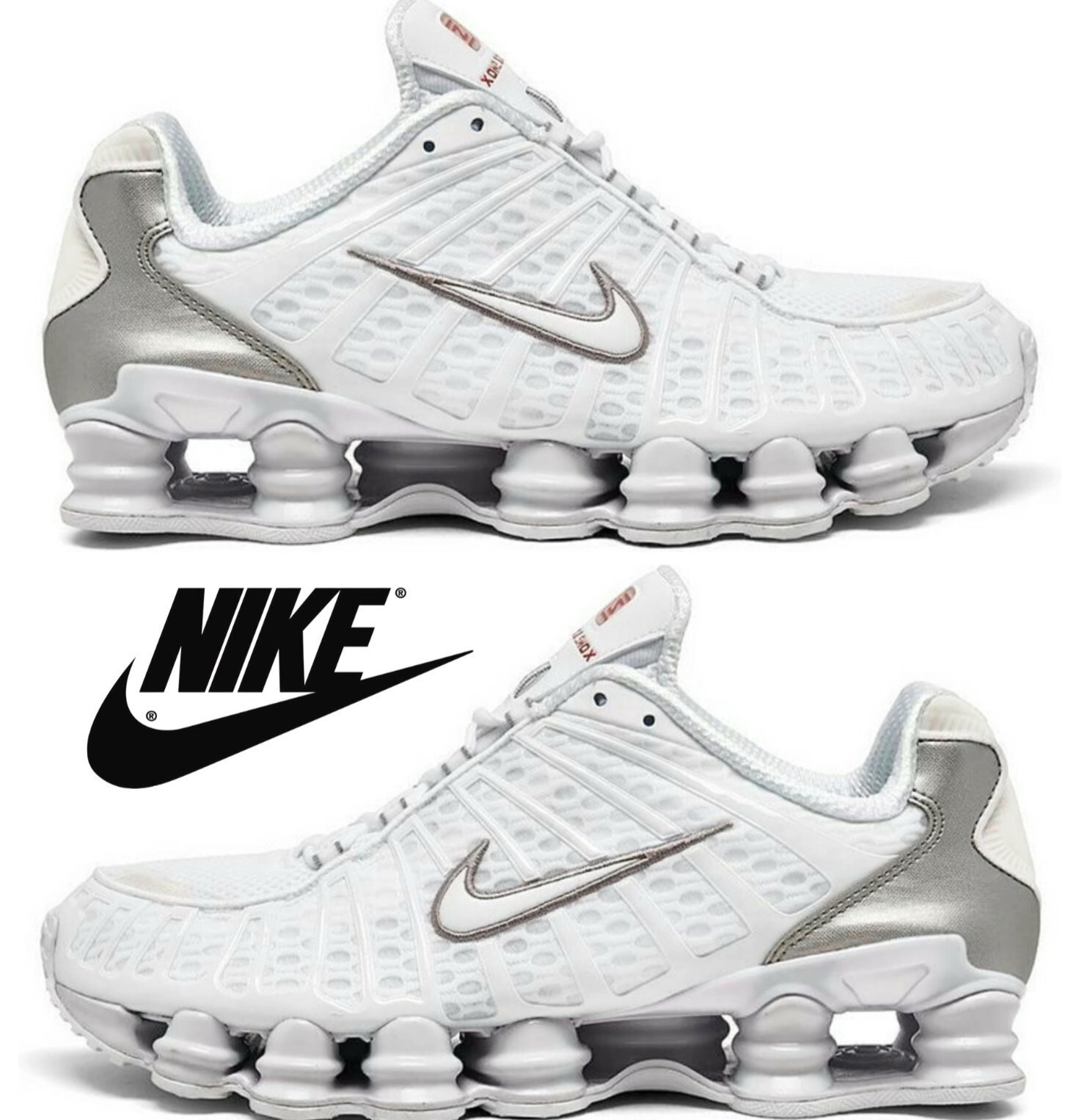 Nike Shox TL Men’s Sneakers Running Athletic Sport Shoes Casual Comfort White