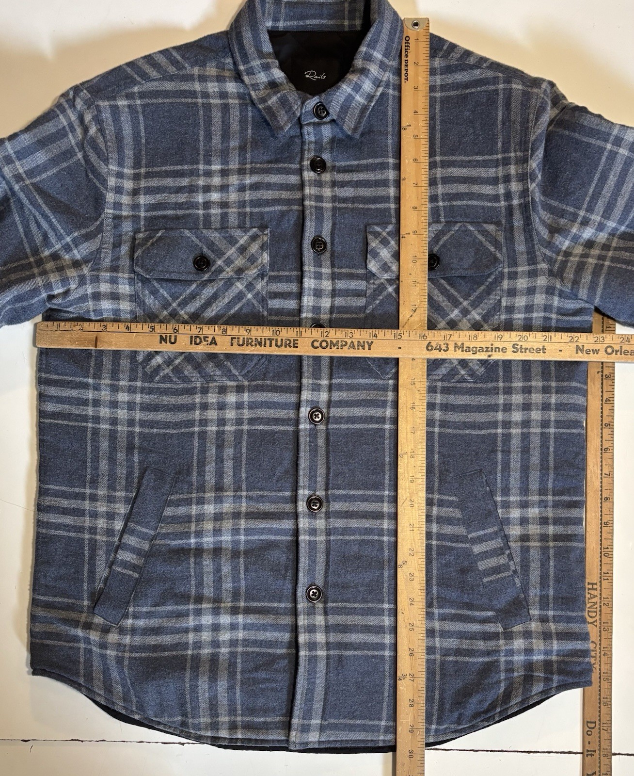 Rails Worthing Plaid Flannel Jacket Shacket Shirt Quilt Lined Men M Outdoor Camp