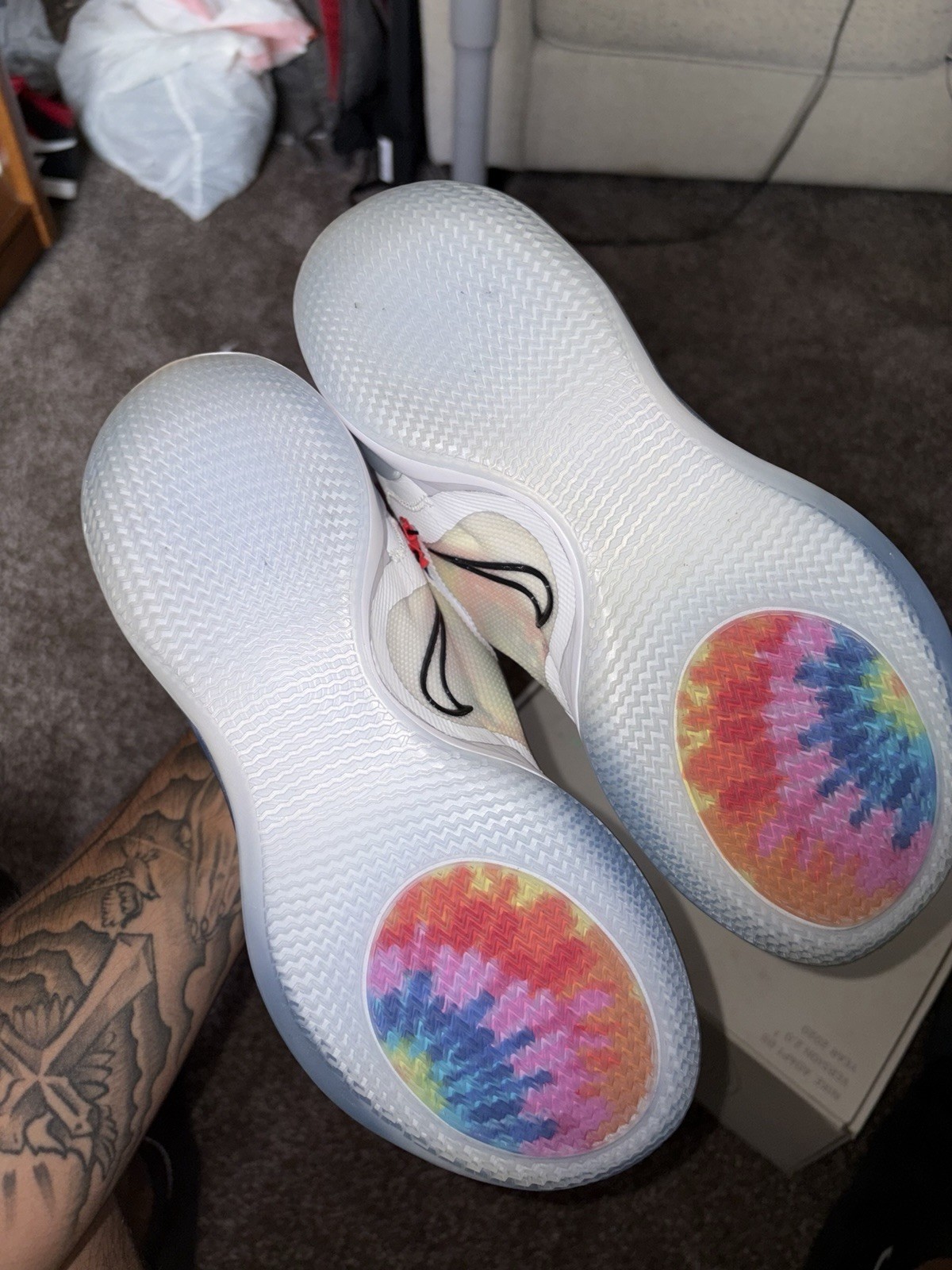 Nike Adapt BB 2.0 Tie-Dye Multicolor Low Top Basketball Sneaker BQ5397-100 2020