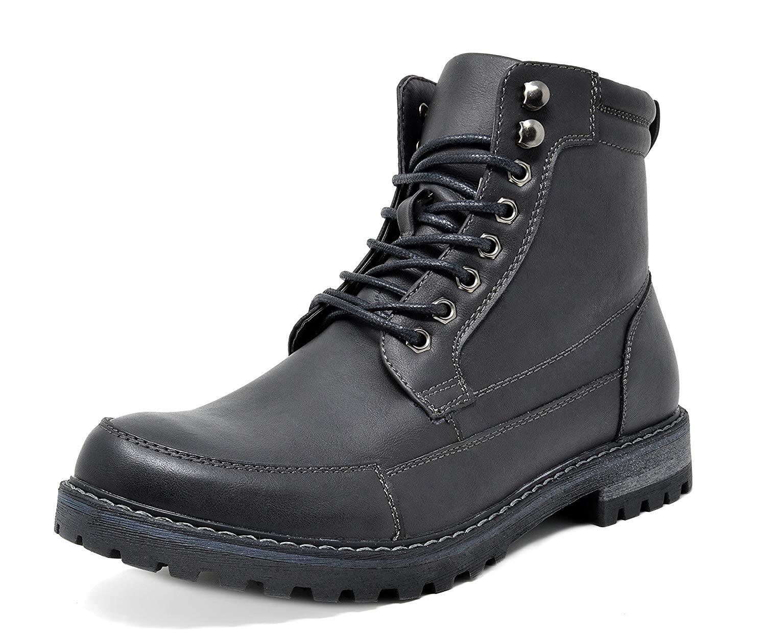 Men’s Motorcycle Boots Combat Riding Ankle Leather Oxford Boots Size 6.5-15