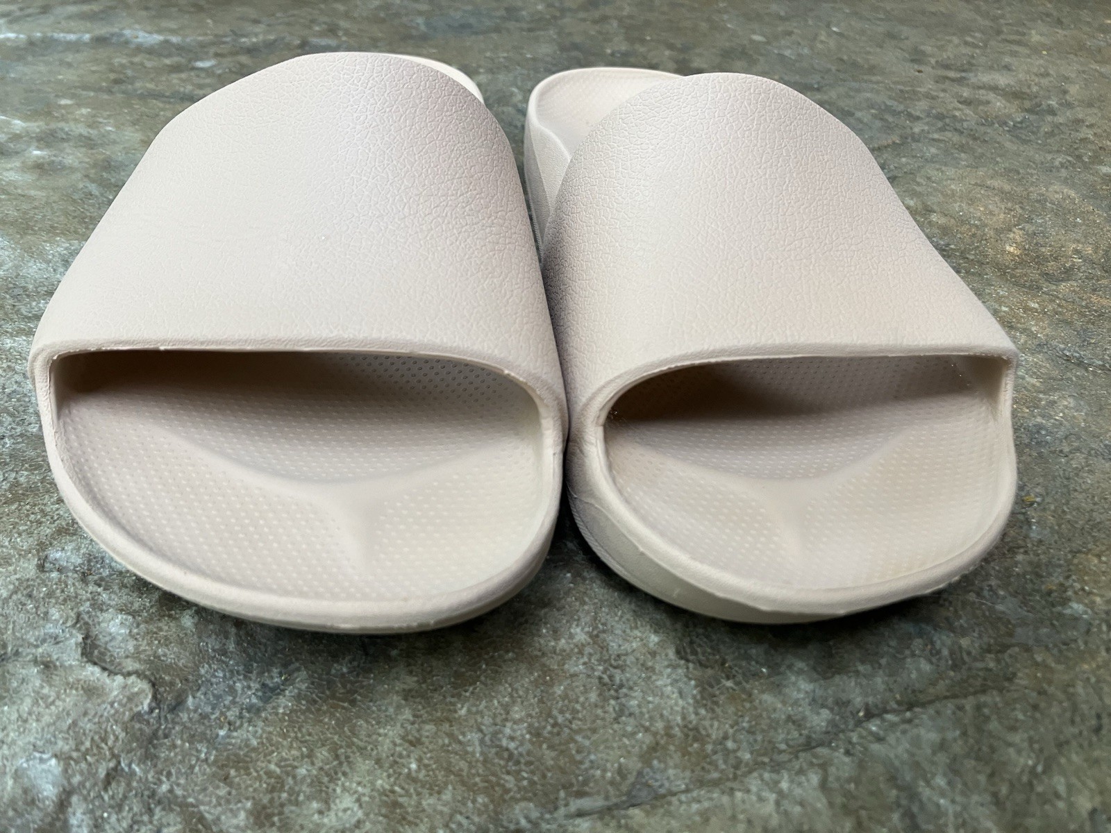 Archies Slide Sandals Womens 8 Tan Nude Comfort Slip On Orthotic Arch Pool Beach