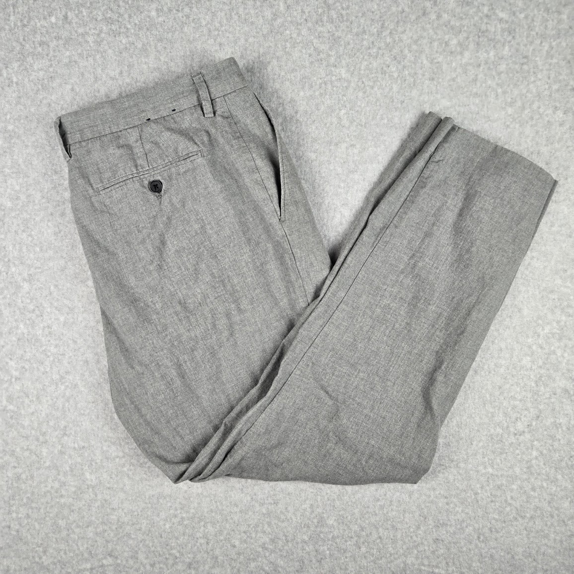J.Crew Factory Mens 36×32 Bedford Dress Pants Heather Gray Cotton Chino F3996