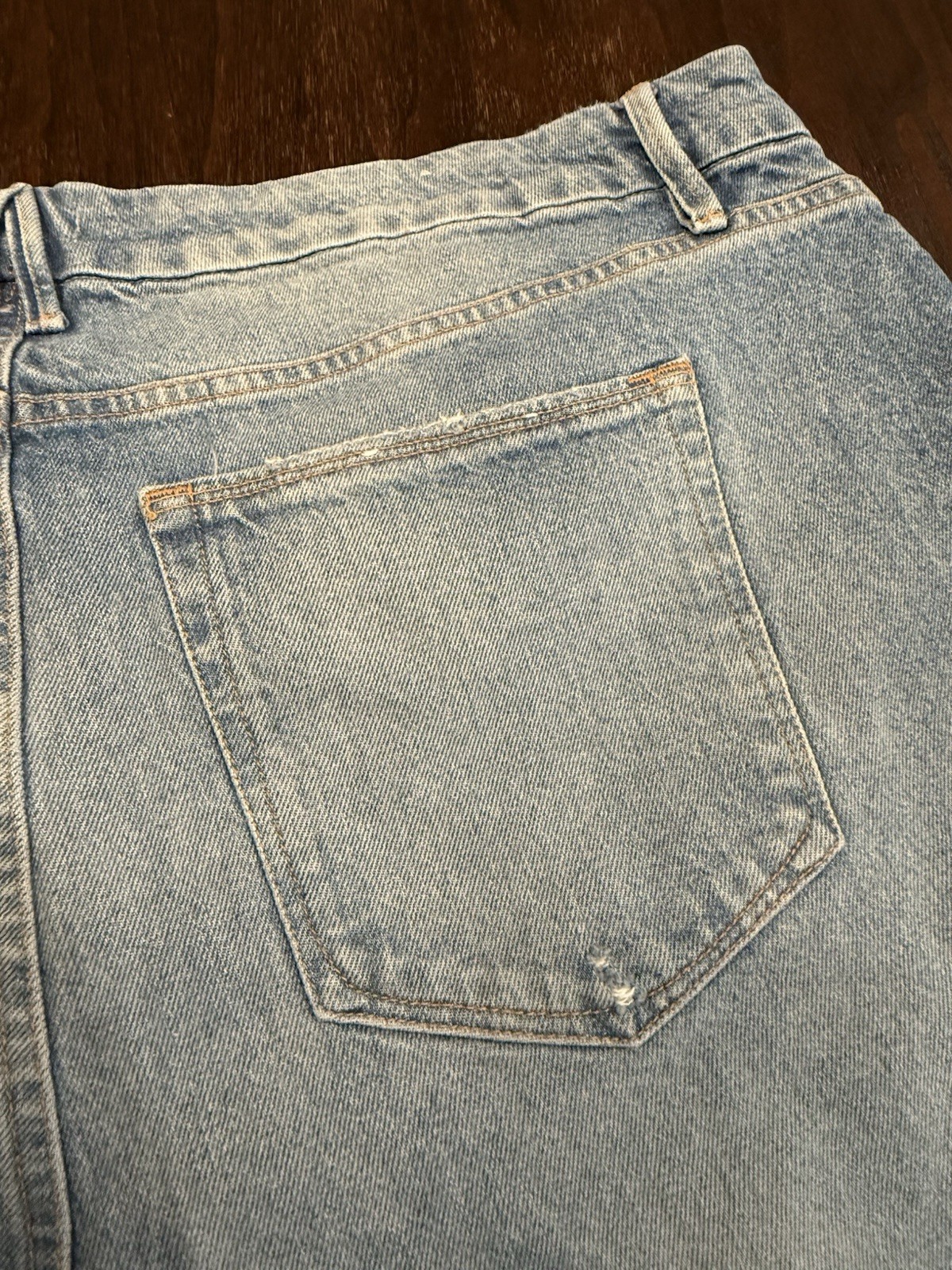 Good American Size 18 Good Classic High Rise Distressed Straight Leg Blue Jeans