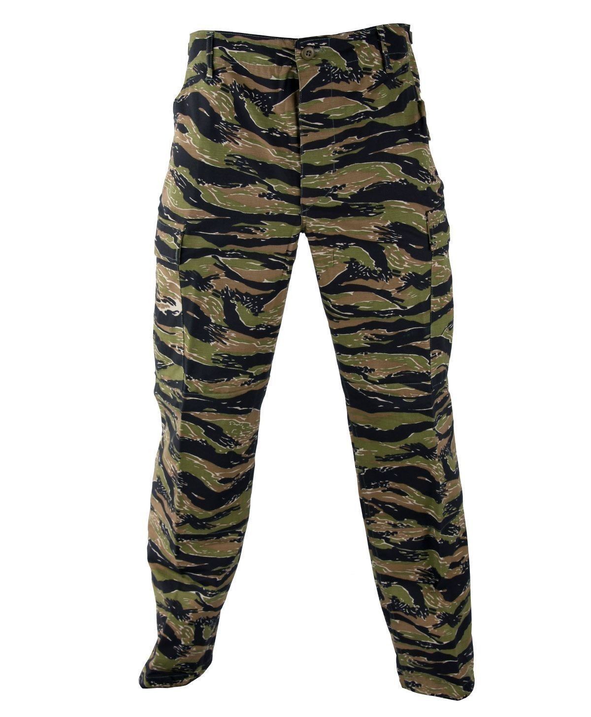 BDU Camo Pants Uniform Gear Zipper Fly 60/40 Ripstop Propper Tiger Stripe 3XL-Rg