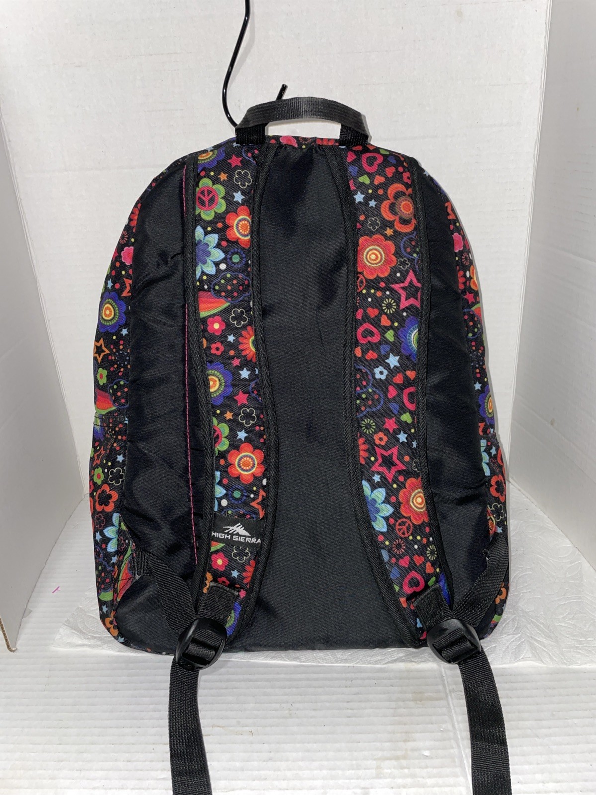 High Sierra Fat Boy Backpack Flower Power Peace 19.5x13x7 Back to School Hippie