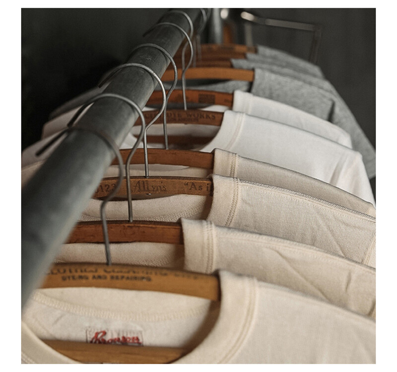 BRONSON Vintage Loopwheel Tubular Athletic T-Shirt Men Basic Tee 100% Cotton t