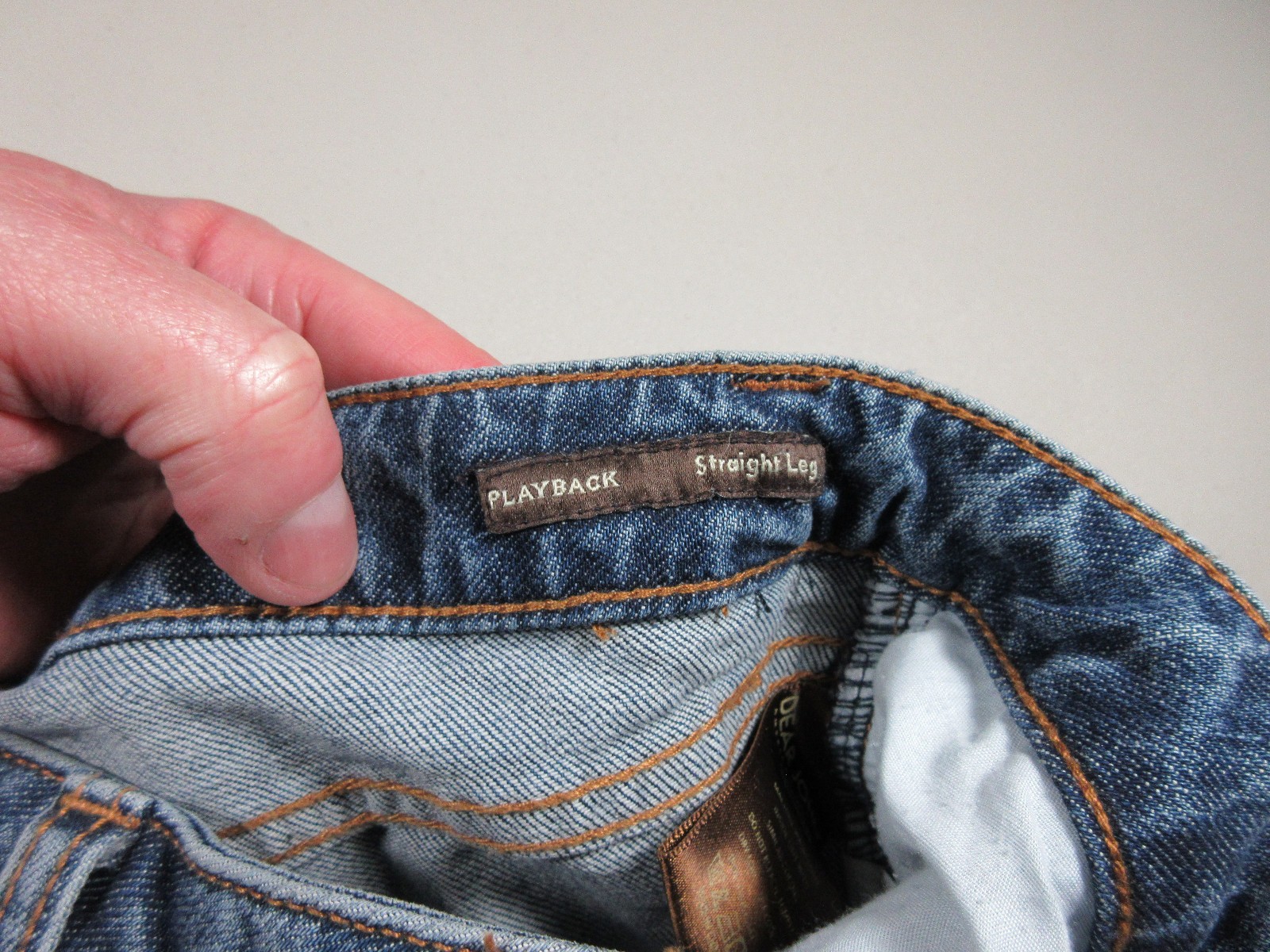 Dear John womens medium wash rips Playback straight stretch jeans 25×32 NWT