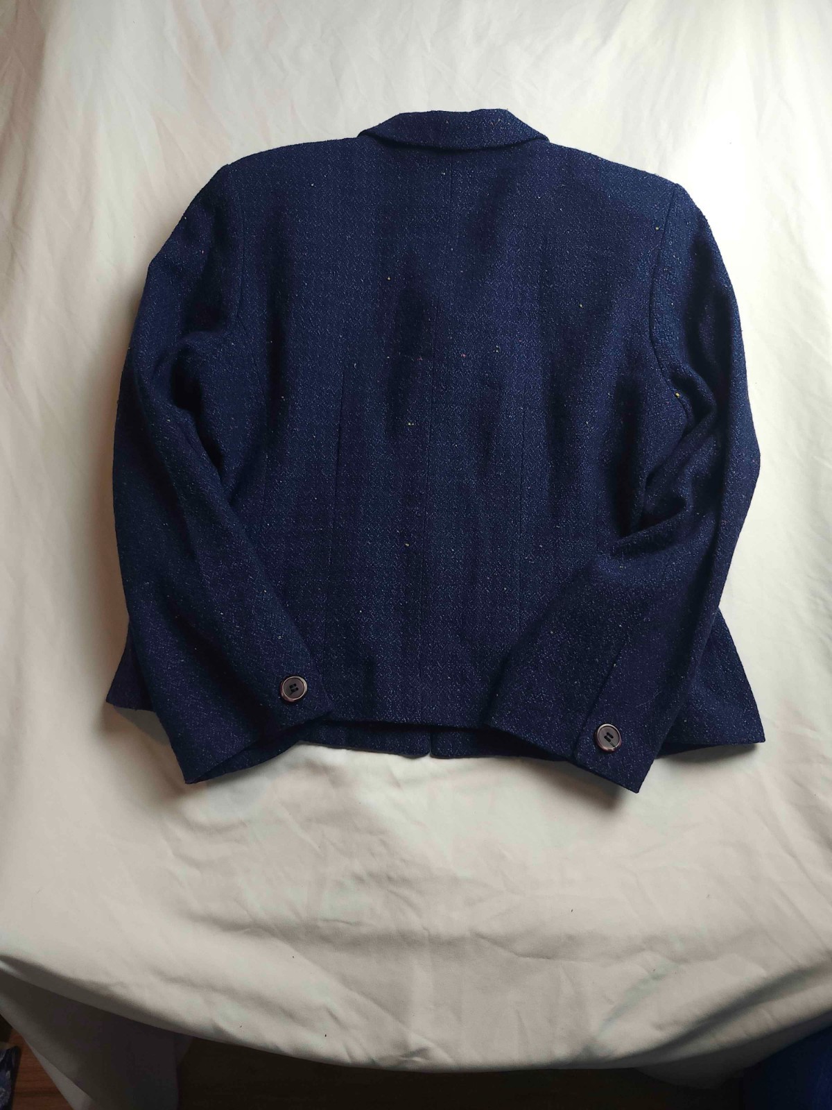 Vintage Norton McNaughton Blazer Jacket Womens 12P Blue Confetti Career Office