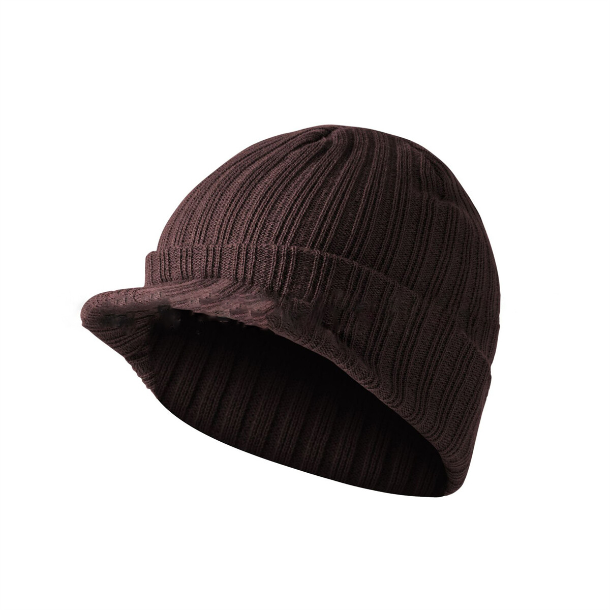 Unisex Winter Chunky Knit Visor Brim Winter Hat Beanie Thick & Warm Men Women